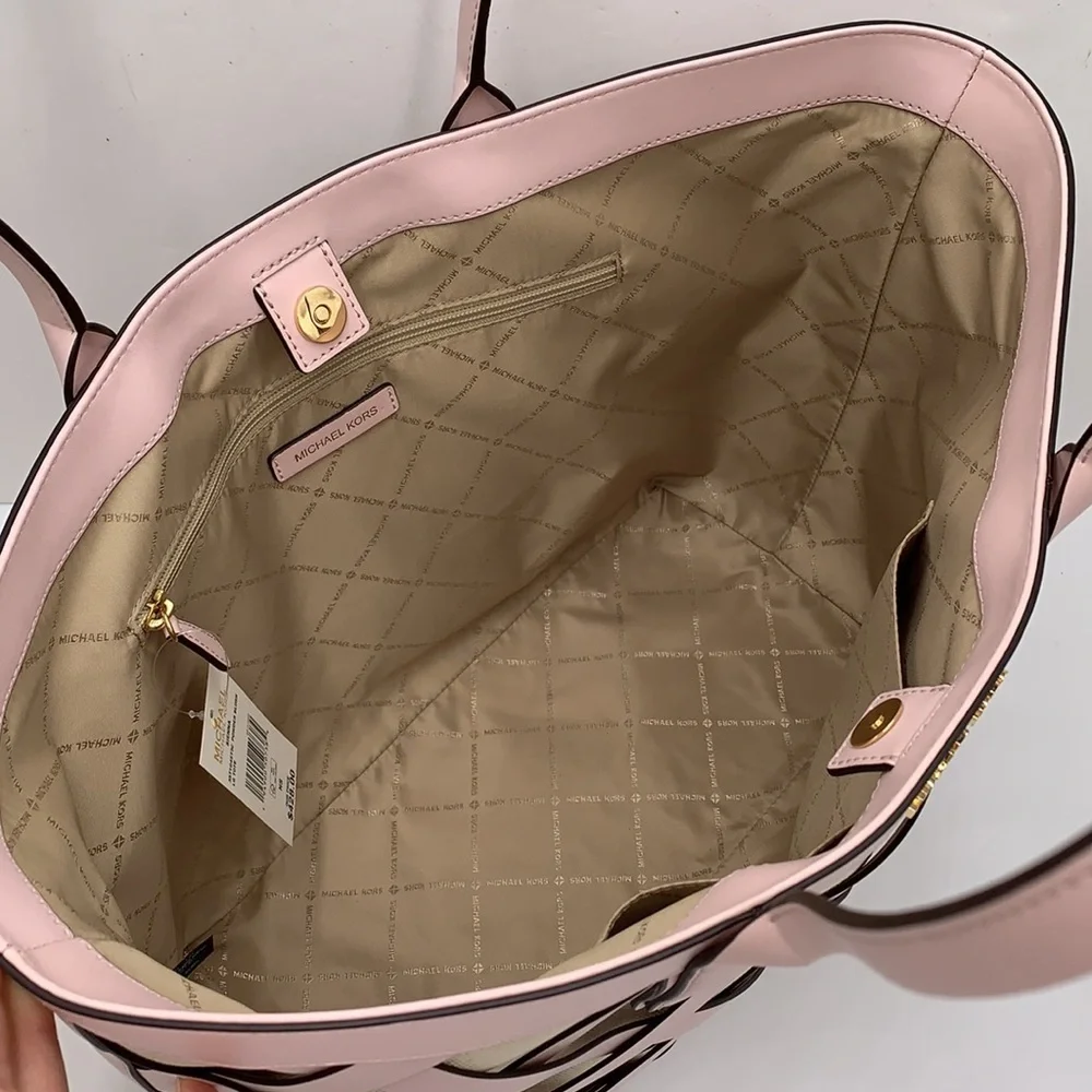 MICHAEL KORS SIENNA Large Tote Shoulder BAG In POWDER BLUSH Leather Canvas - Picture 11 of 16